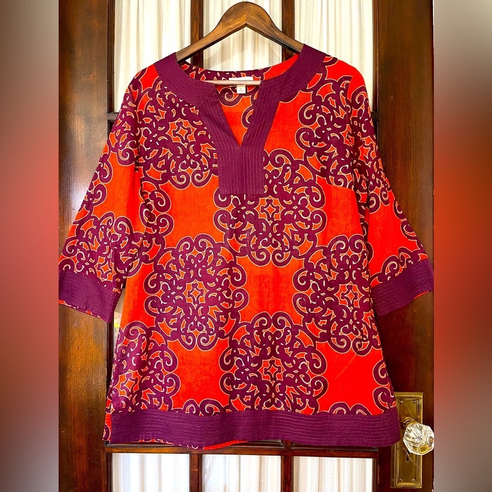 Elegant Purple and Orange Women's Top